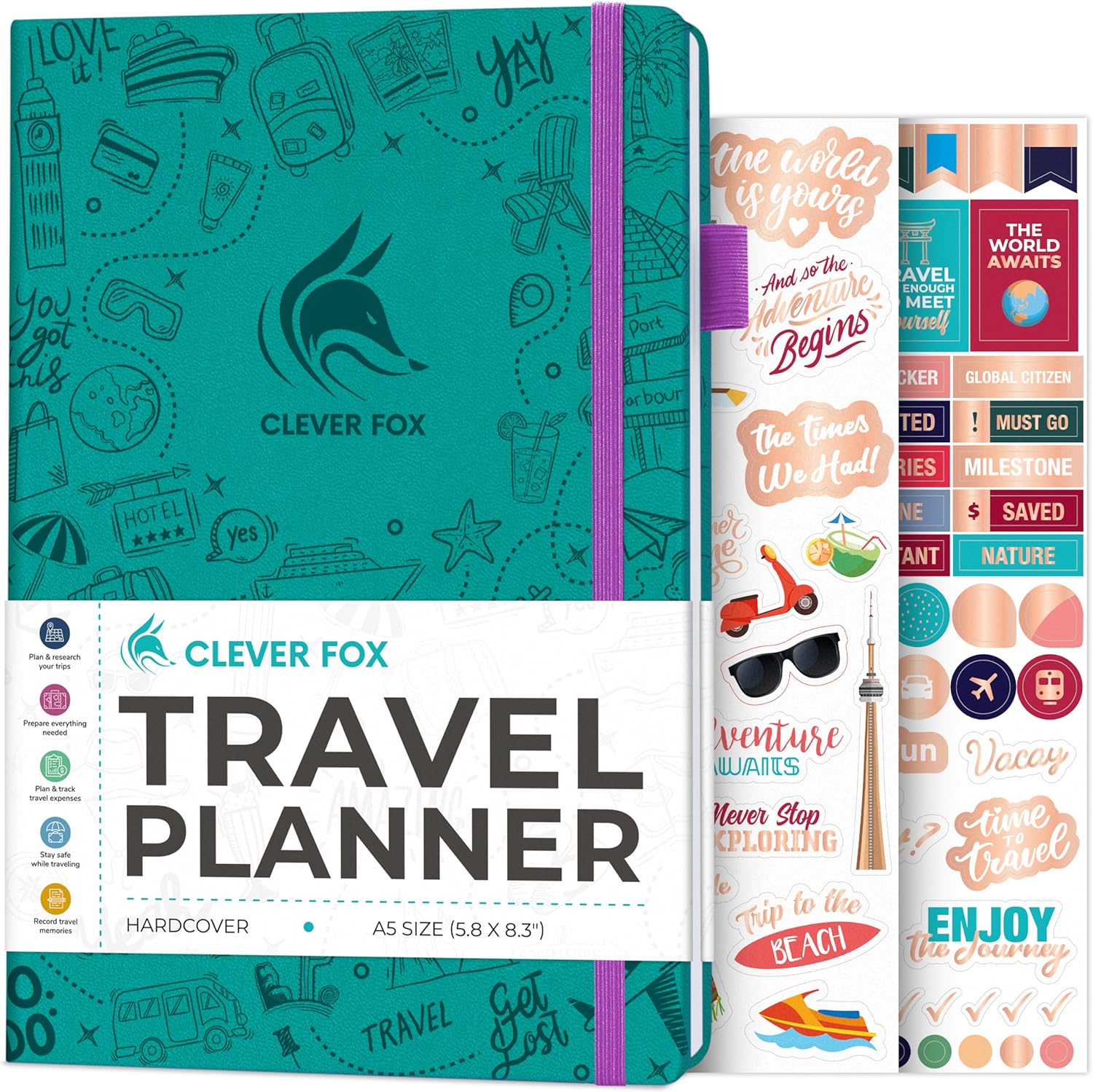Travel Journal – Vacation Planner with Budget Plan, Packing List, Expense Tracker & Trip Journal – Travelling Itinerary Organizer for Women, Men & Couples